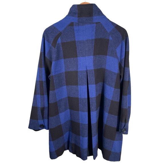 Anthropologie Coat Large Luii Tartan Plaid Paisley Lined Wool Blend Snap Button - Picture 2 of 10